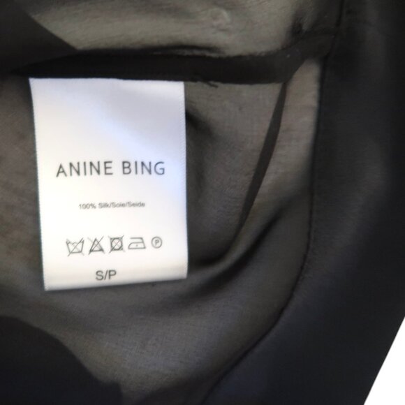 ANINE BING sheer silk chiffon ruffle top sz S sleeveless - Picture 5 of 6